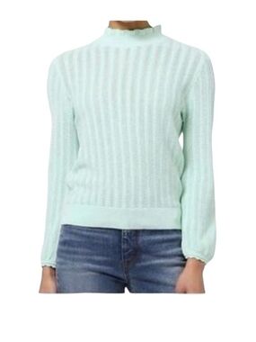 J. Crew Mint Ribbed Mock Neck Sweater 100% Cotton size XL